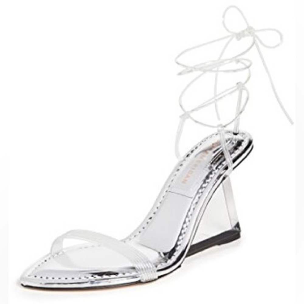 Good American Ankle Strap Wedge Sandal Size 7.5 New in Box